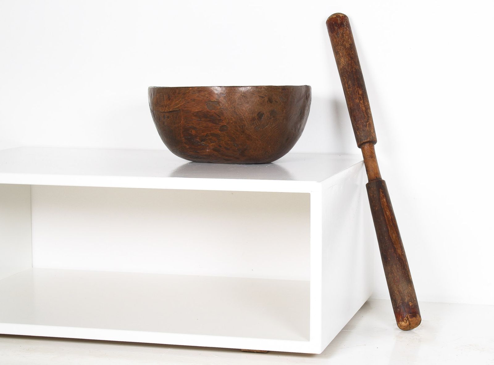 photo furniture A Very Large Primitive Hand Carved Antique Wooden Bowl Mortar And Pestle