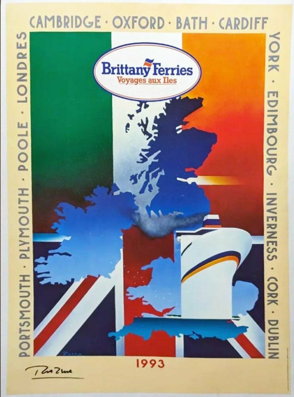 Brittany Ferries   Razzia  , Original Vintage Poster