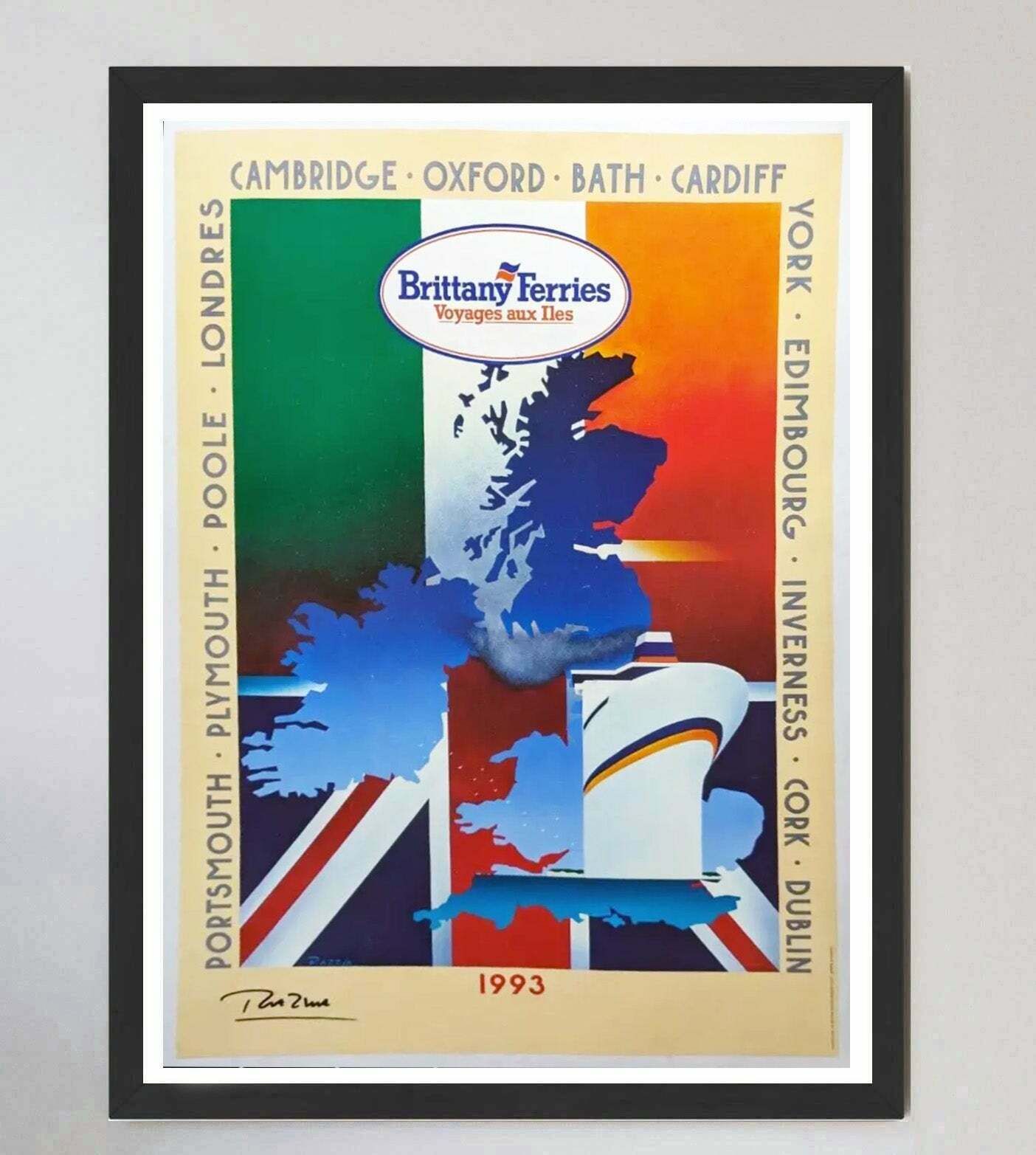 Brittany Ferries   Razzia  , Original Vintage Poster photo furniture