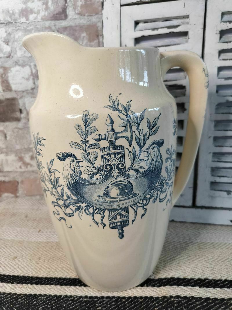 Antique French Jug / Pitcher Depicting Images From The First World War