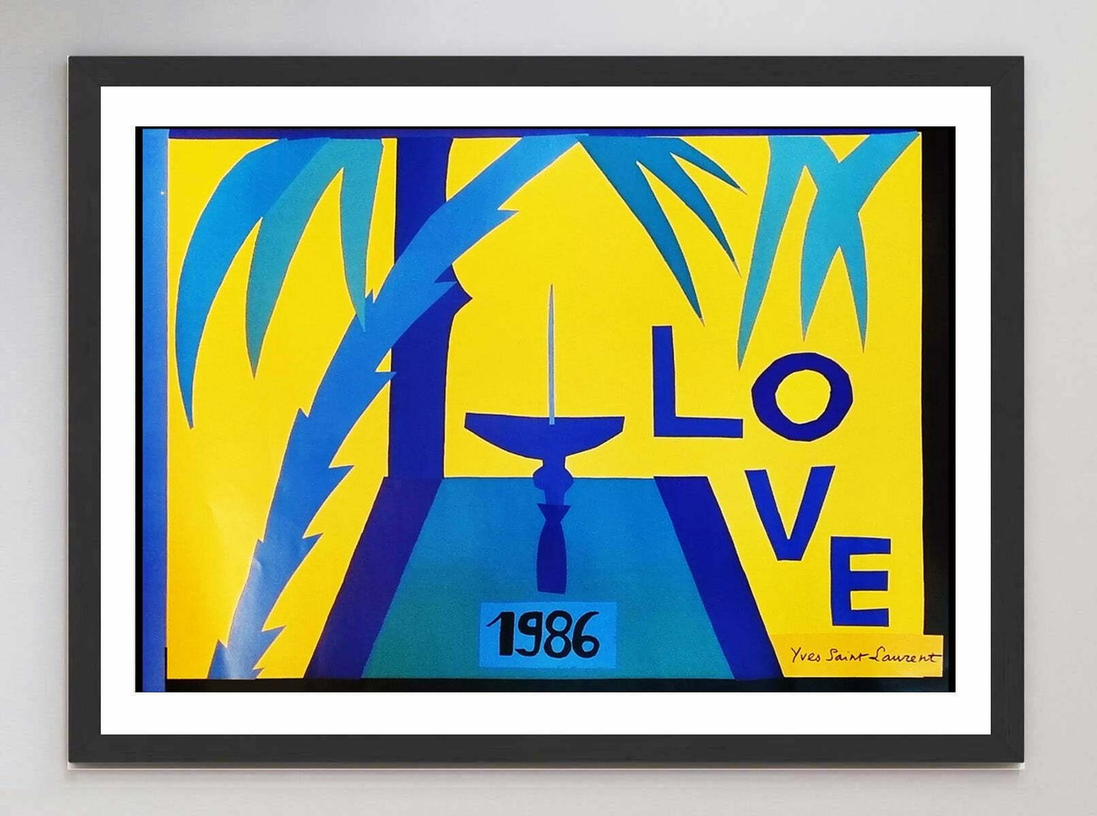 Yves Saint Laurent   Love 1986 Original Vintage Poster photo furniture