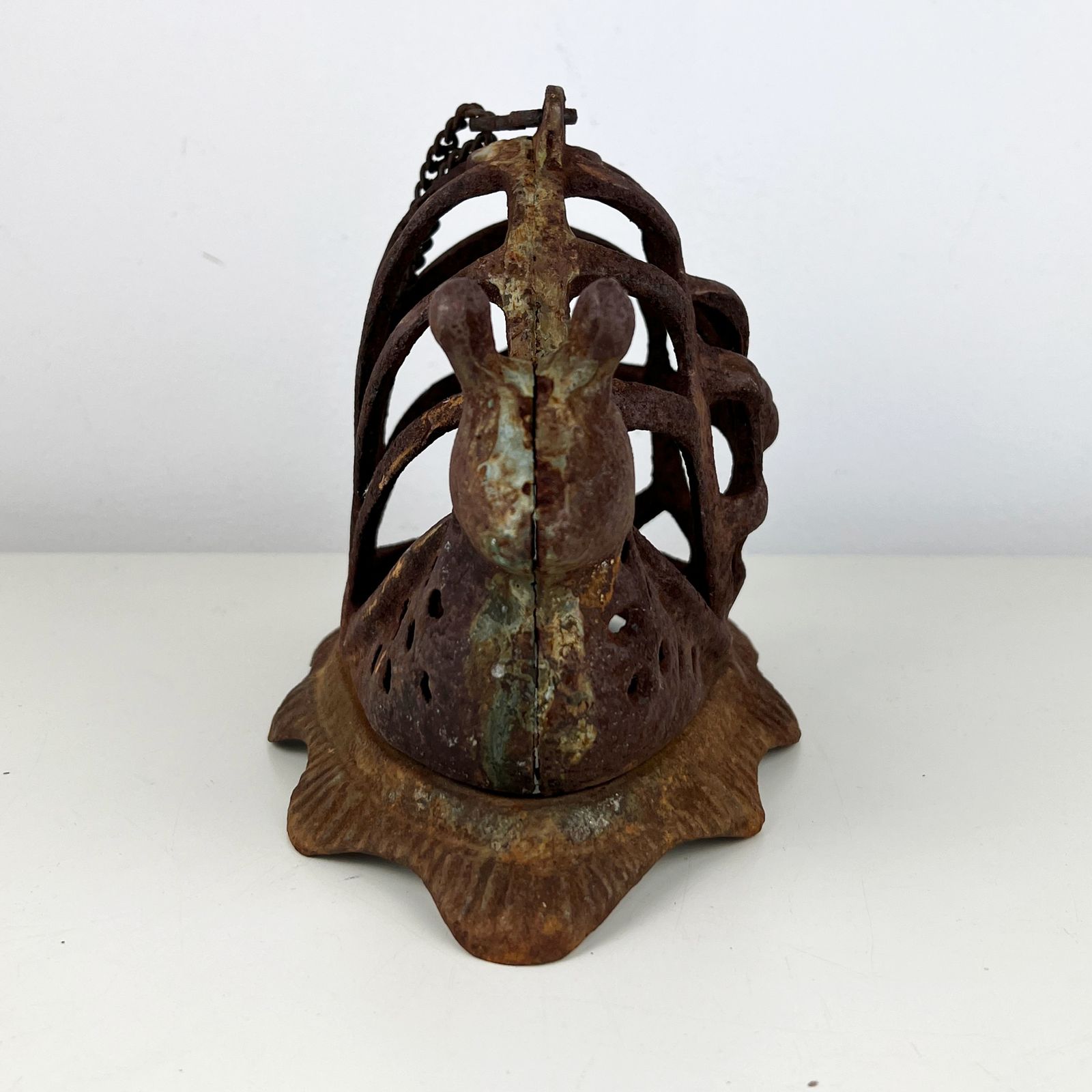 Antique Snail Japanese Lantern, Cast Iron Snail Lantern photo vinterior