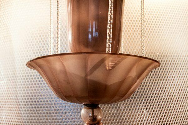 Murano Glass Pendant Lamp By Vittorio Zeccchin, Italy, 1920s photo furniture
