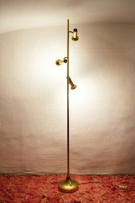 Drielichts Vloerlamp In Messing Van Goffredo Reggiani, Jaren 1970 photo furniture