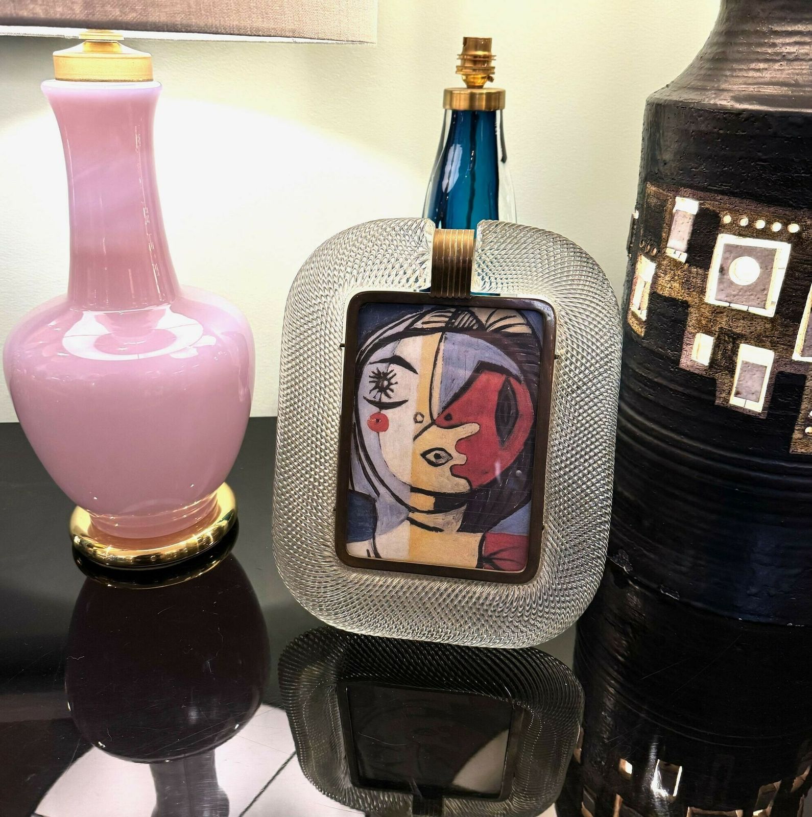 An Orignal 1940s Murano Glass And Brass Picture Frame By Barovier And Toso photo furniture