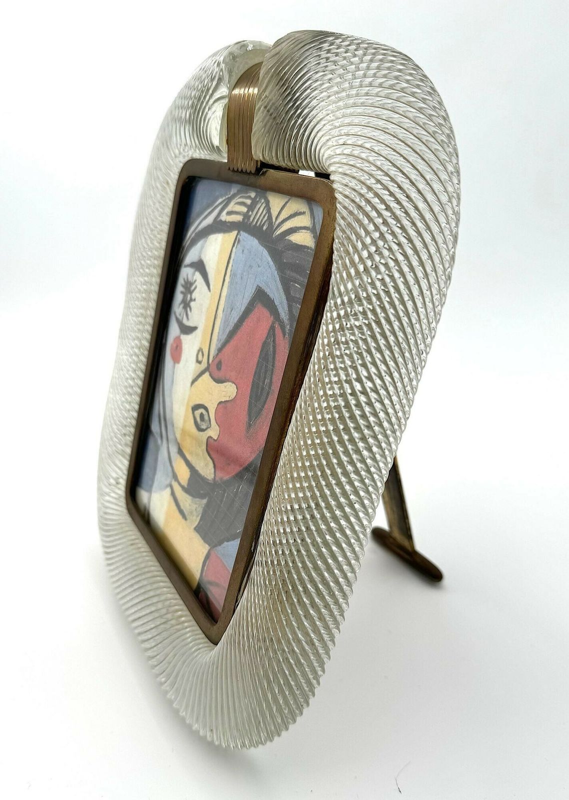 An Orignal 1940s Murano Glass And Brass Picture Frame By Barovier And Toso photo for sale