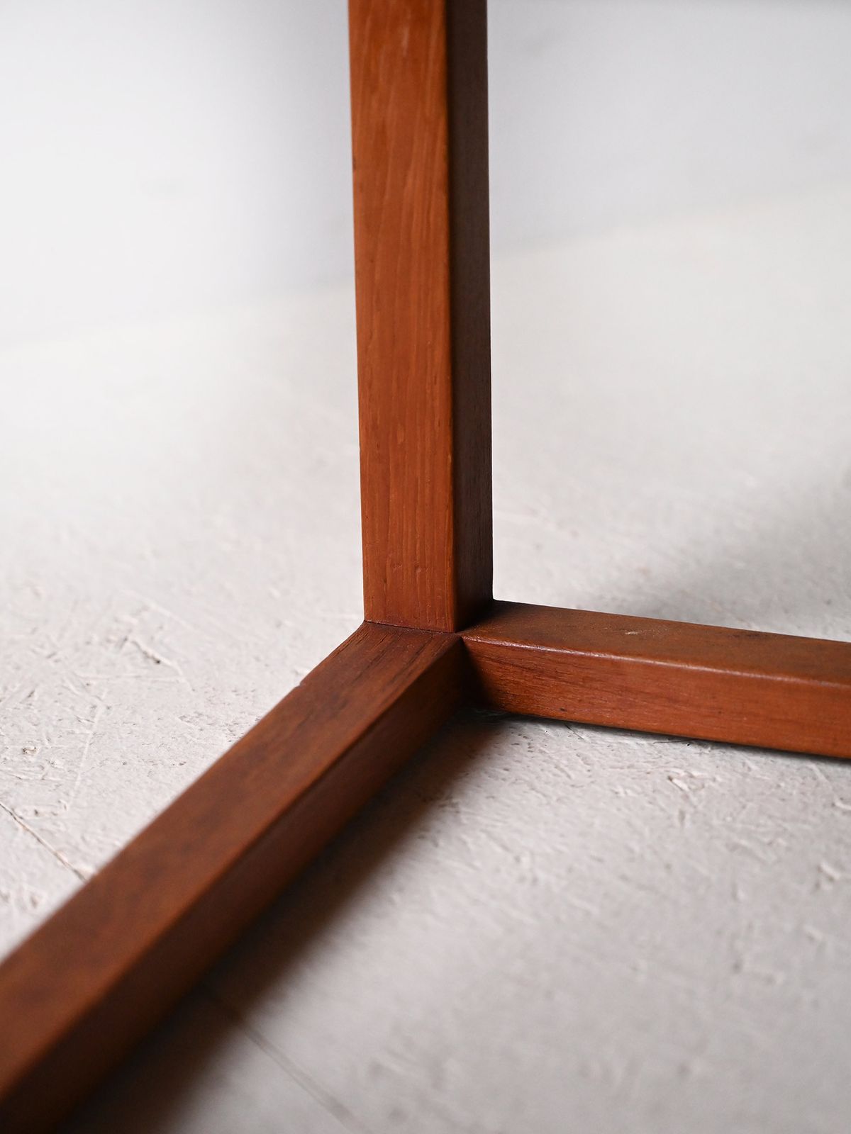 Scandinavian Teak Stool From The 1960s   Seat In Eco Leather photo vintage