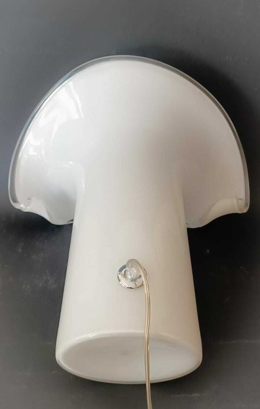 photo for sale Wonderful Murano Desk Light Big Calla Lamp Design Venini Carlo Scarpa Vintage White Silver Italian Glass Home