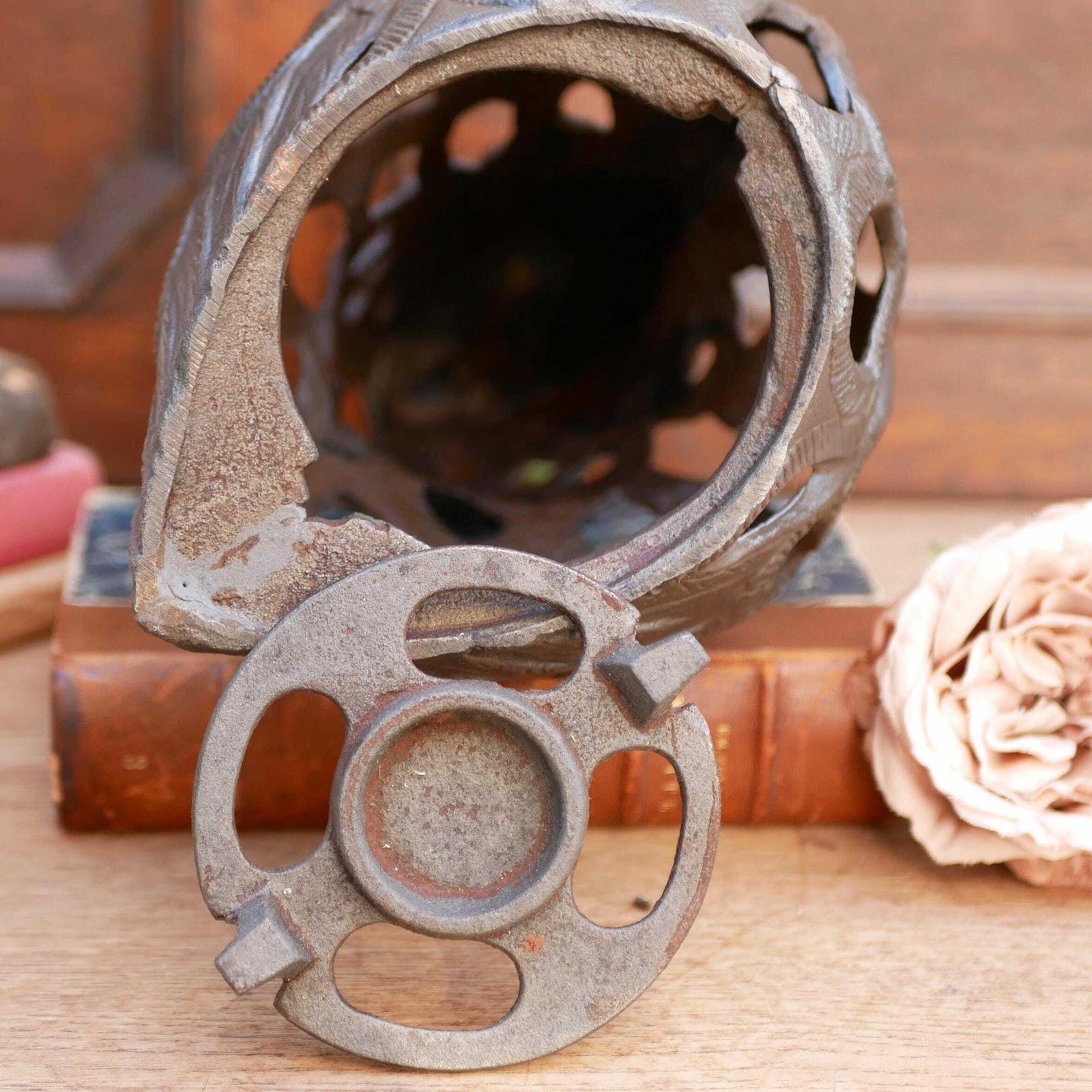 photo for sale Japanese Antique Cast Iron Parrot Lantern Garden Hanging Candle Holder Patio Light Decorative Garden Lighting