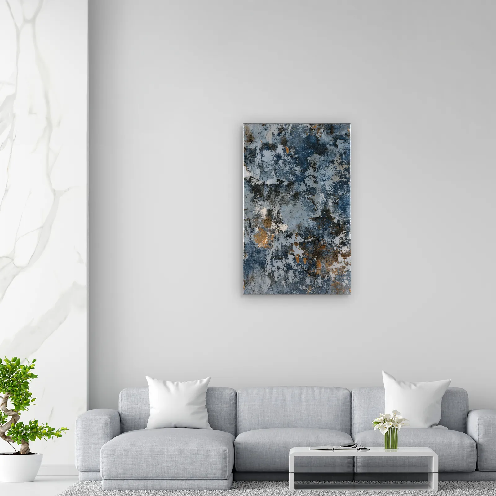 Blue Marble Epoxy Resin Wall Art – Handcrafted Wall Decor | Artwork For Home, Office & Commercial Interiors – Waterproof & Durable photo 149.0