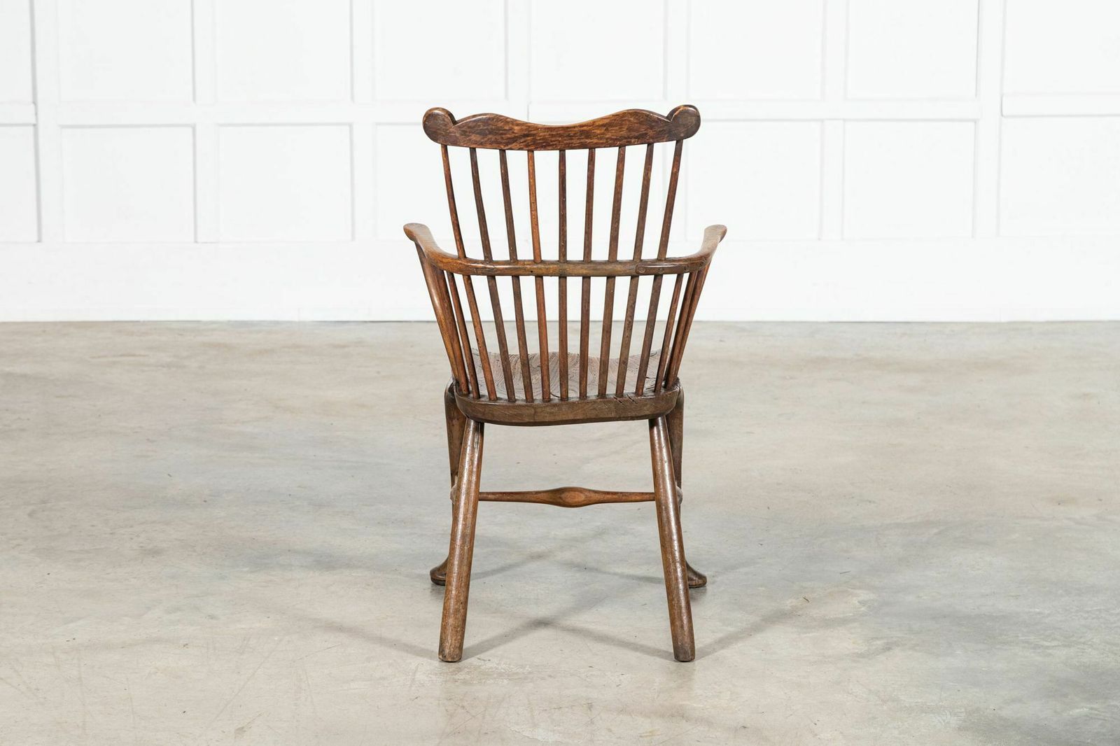 19thc English George III Oak & Elm Comb Back Chair photo Furniture