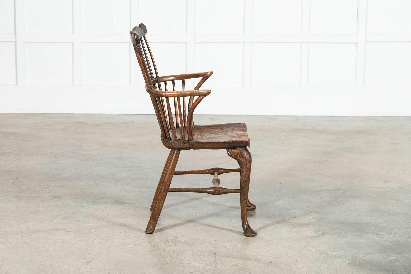 19thc English George III Oak & Elm Comb Back Chair photo buy