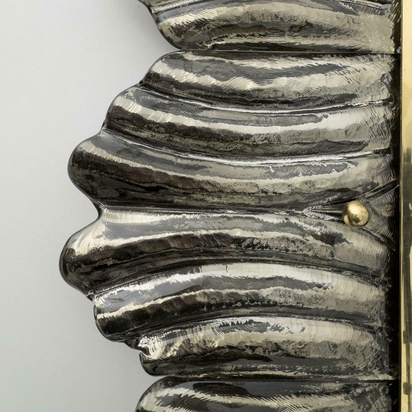 photo furniture Pair Of Mid Century Modern Italian Brass And Leaf Murano Glass Wall Mirrors