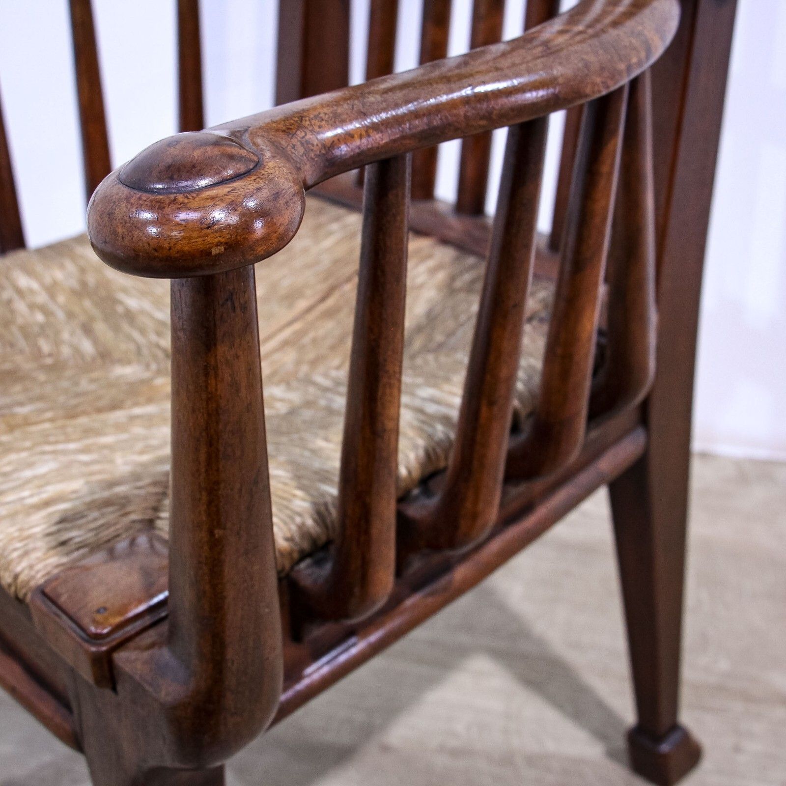 19th Century Rush Seated American Armchair photo vintage