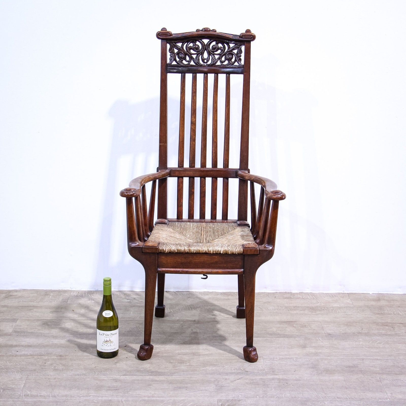 photo for sale 19th Century Rush Seated American Armchair