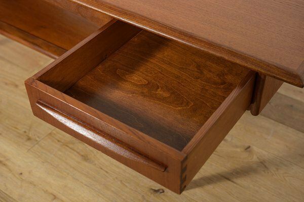 1582.0 Mid Century Teak & Rattan Coffee Table, Denmark, 1960s photo
