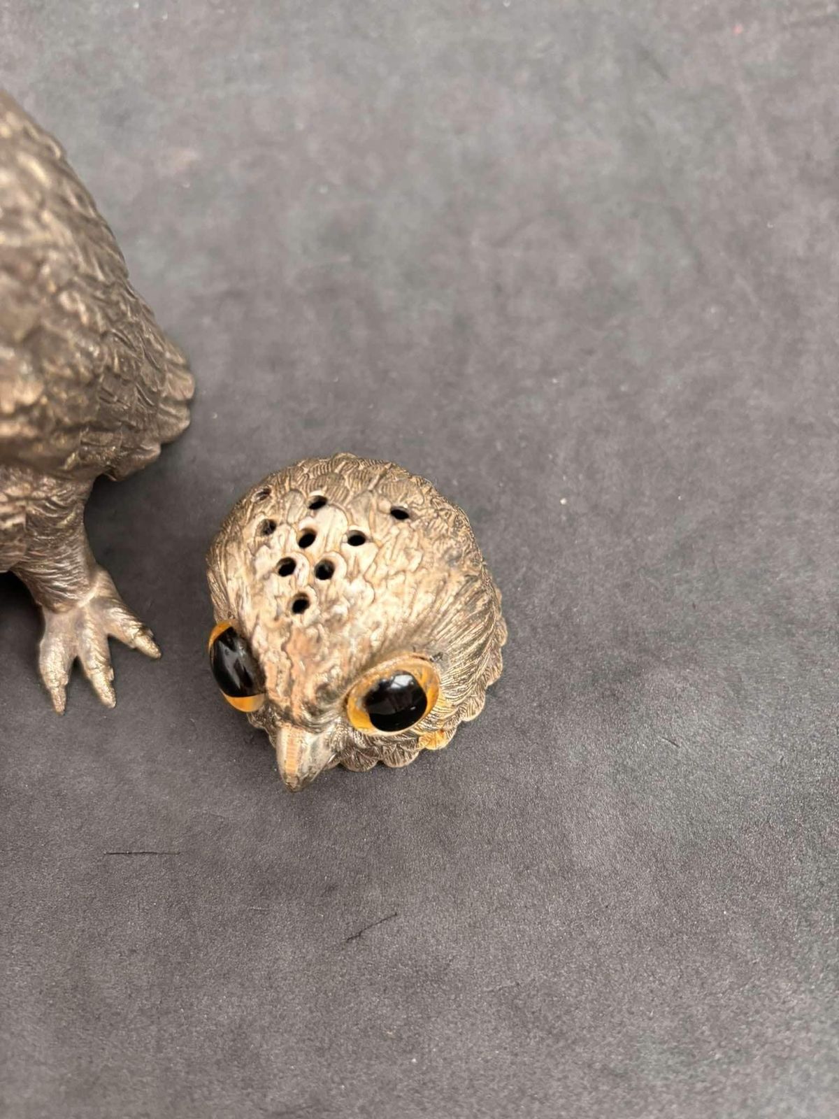 Verzilverde Uil Zoutstrooier Van Corbell – Groot Model Met Glazen Ogen – Engels Verzilverd Dierenfiguur, Cadeau Voor Uilenliefhebbers photo buy
