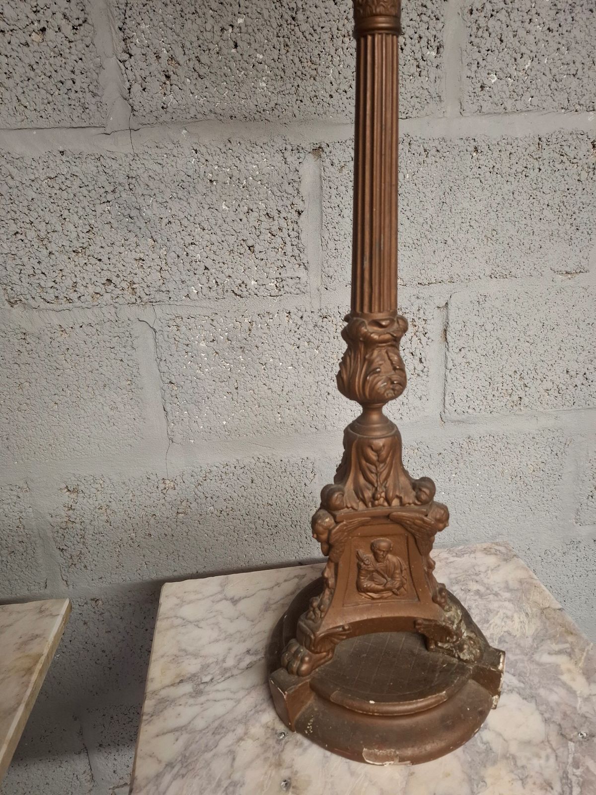18th Century Italian Bronze Altar Candle Sticks photo for sale