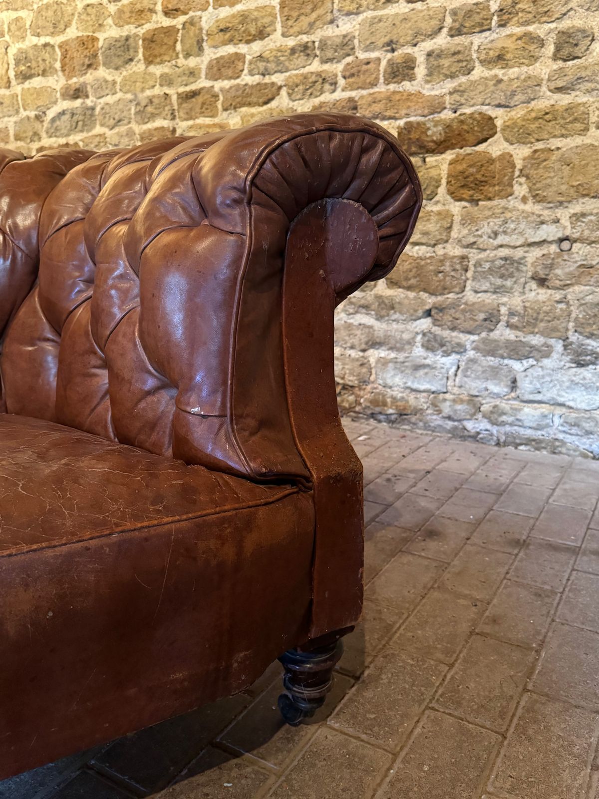 Antique Chesterfield Sofa, Leather 3 Seater C1870 By Hampton & Sons Of Pall Mall photo for sale