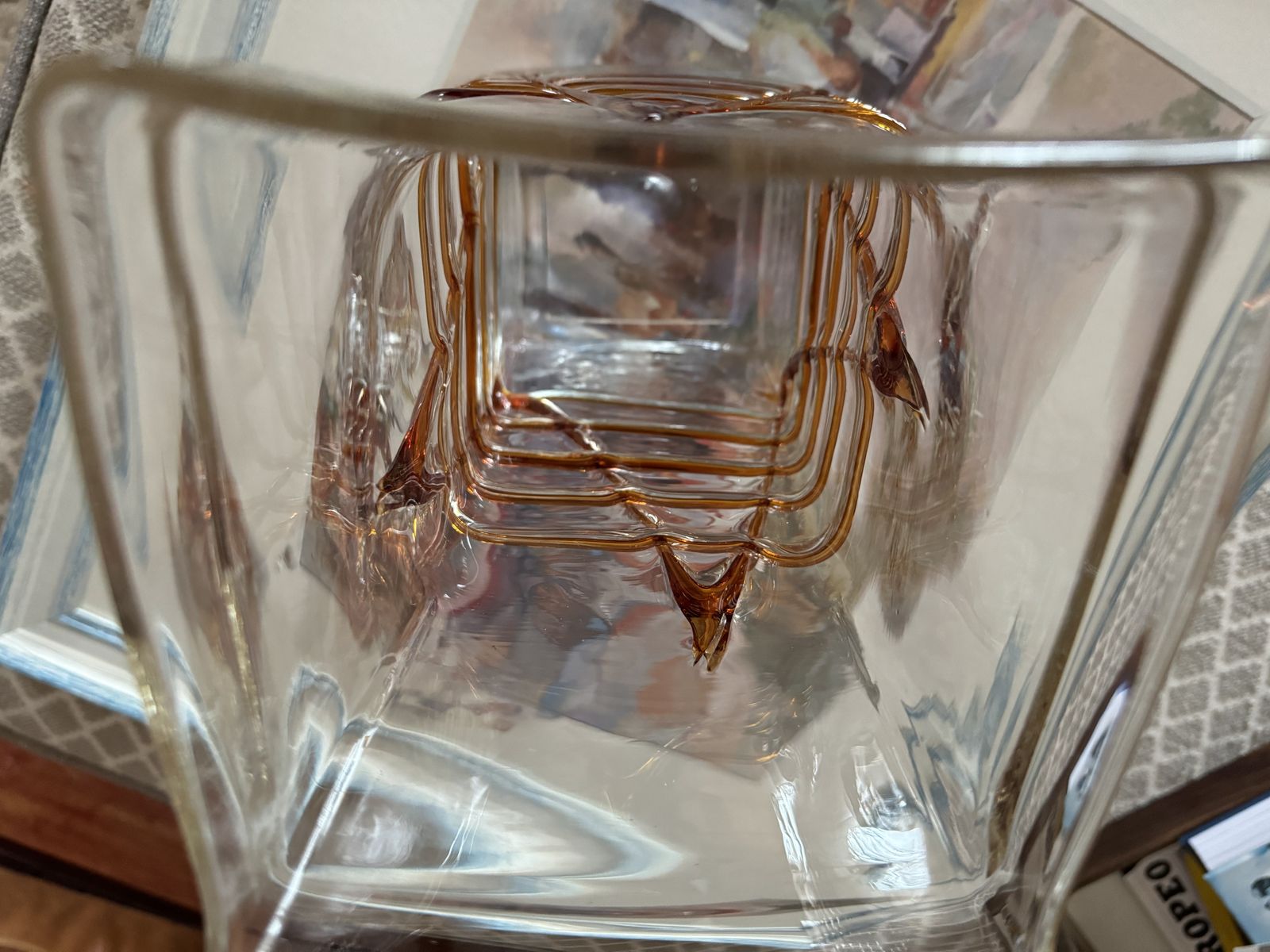 Rare Murano Glass Vase By Bianconi Mazzega, Vintage Italian Art Glass Design photo vintage