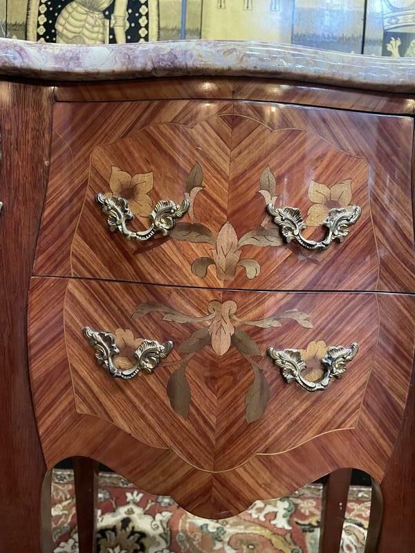 Paire De Tables De Chevets En Marqueterie De Style Louis XV   Transition photo furniture