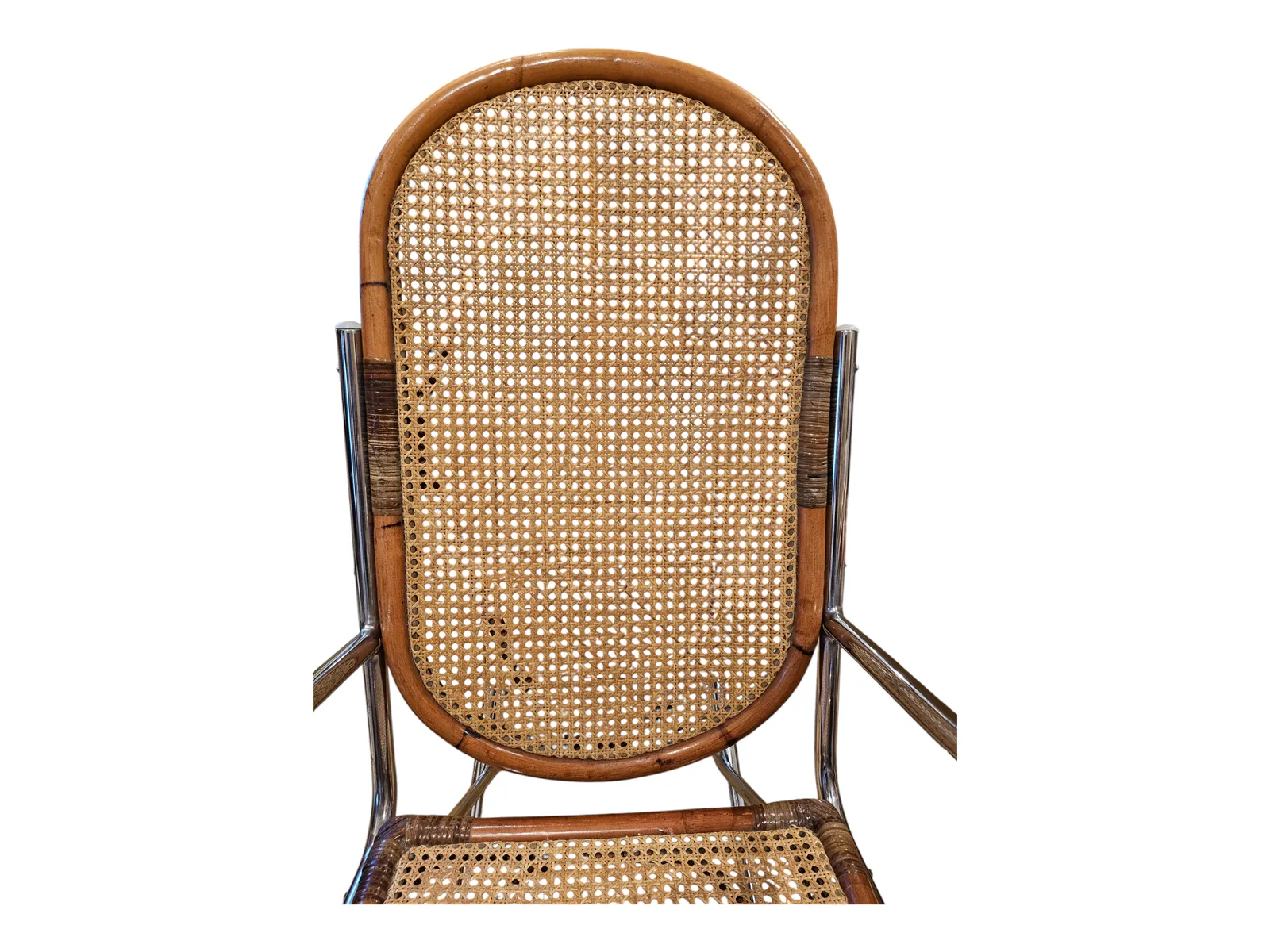 Vintage Style Chrome & Cane Rocking Chair photo 125.0