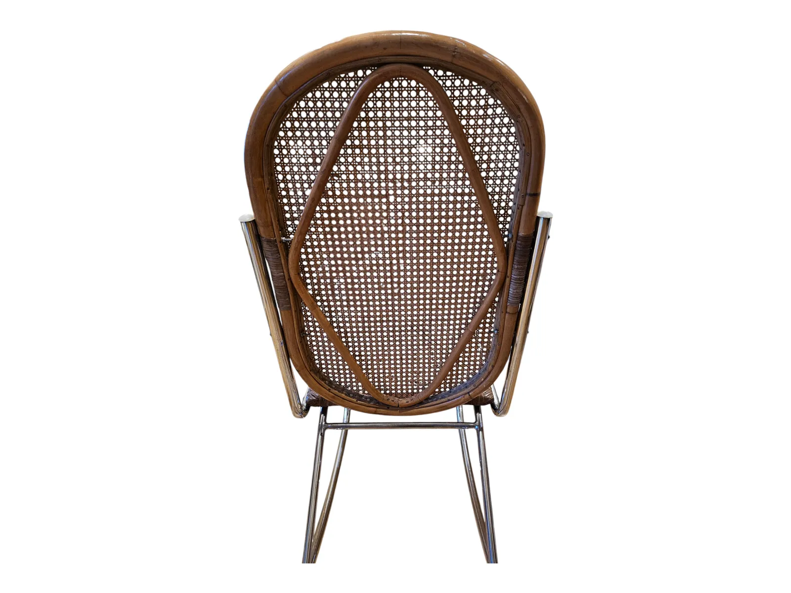 Vintage Style Chrome & Cane Rocking Chair photo buy
