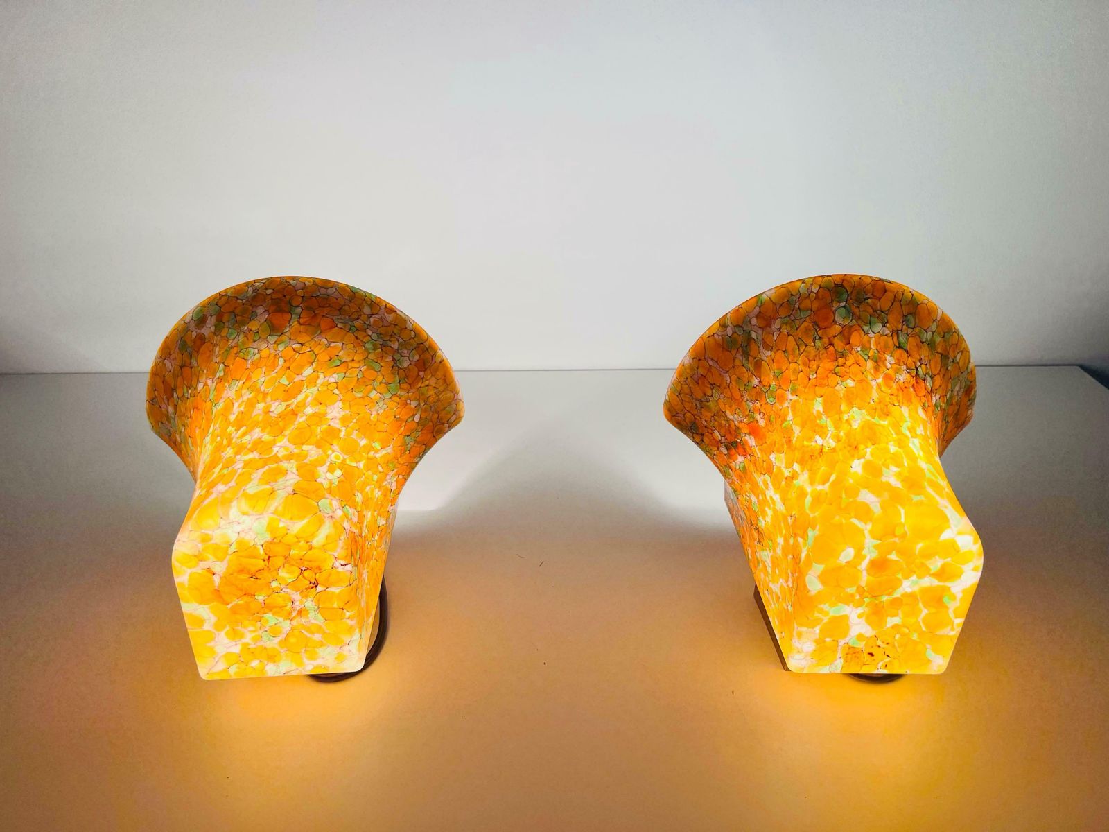 Pair Of Mosaic Glass Wall Lamps By Peill & Putzler, 1960s, Germany photo for sale