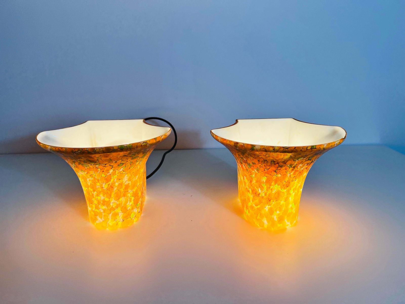 Pair Of Mosaic Glass Wall Lamps By Peill & Putzler, 1960s, Germany photo vinterior