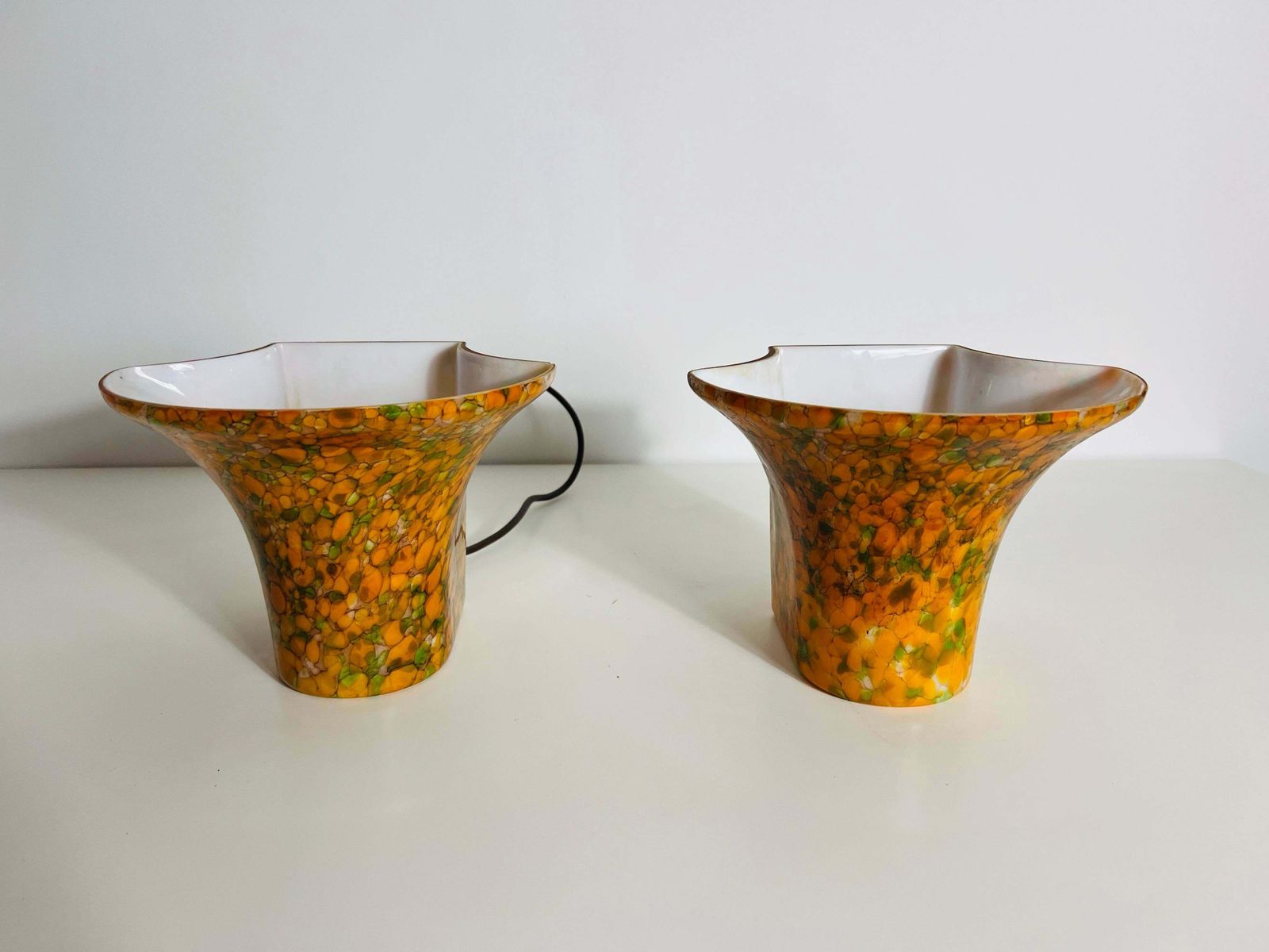 photo for sale Pair Of Mosaic Glass Wall Lamps By Peill & Putzler, 1960s, Germany