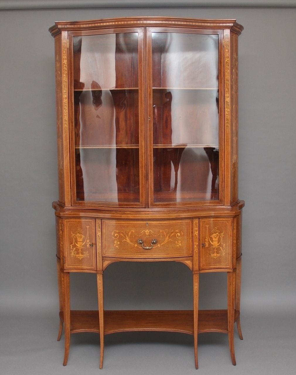 19th Century Mahogany Inlaid Display Cabinet