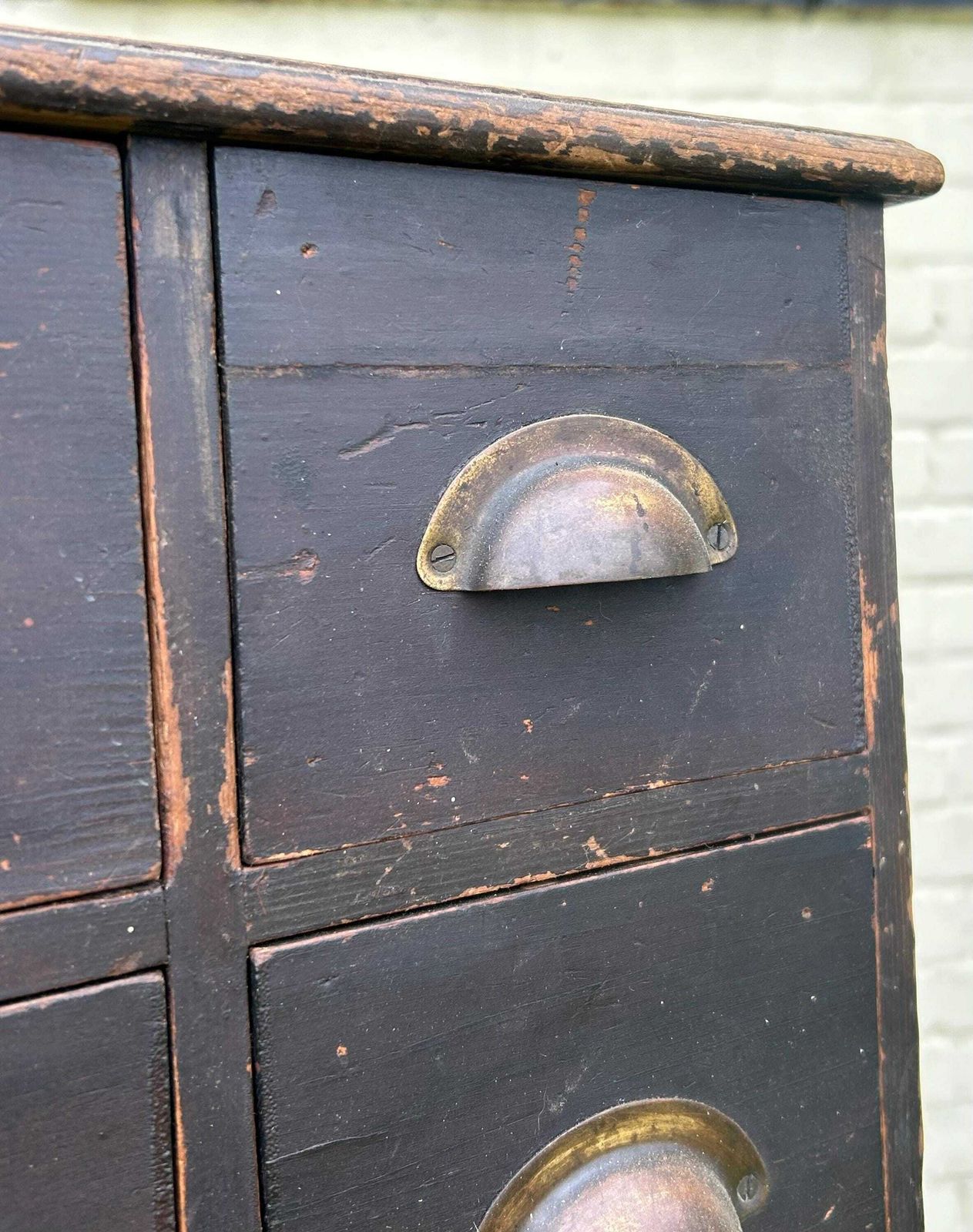 Bank Of 15 Drawer Antique Wooden Cabinet Farmhouse Industrial Vintage Haberdashery Storage Drawer Kitchen Coffee Table Side Cupboard Desk photo 450.0