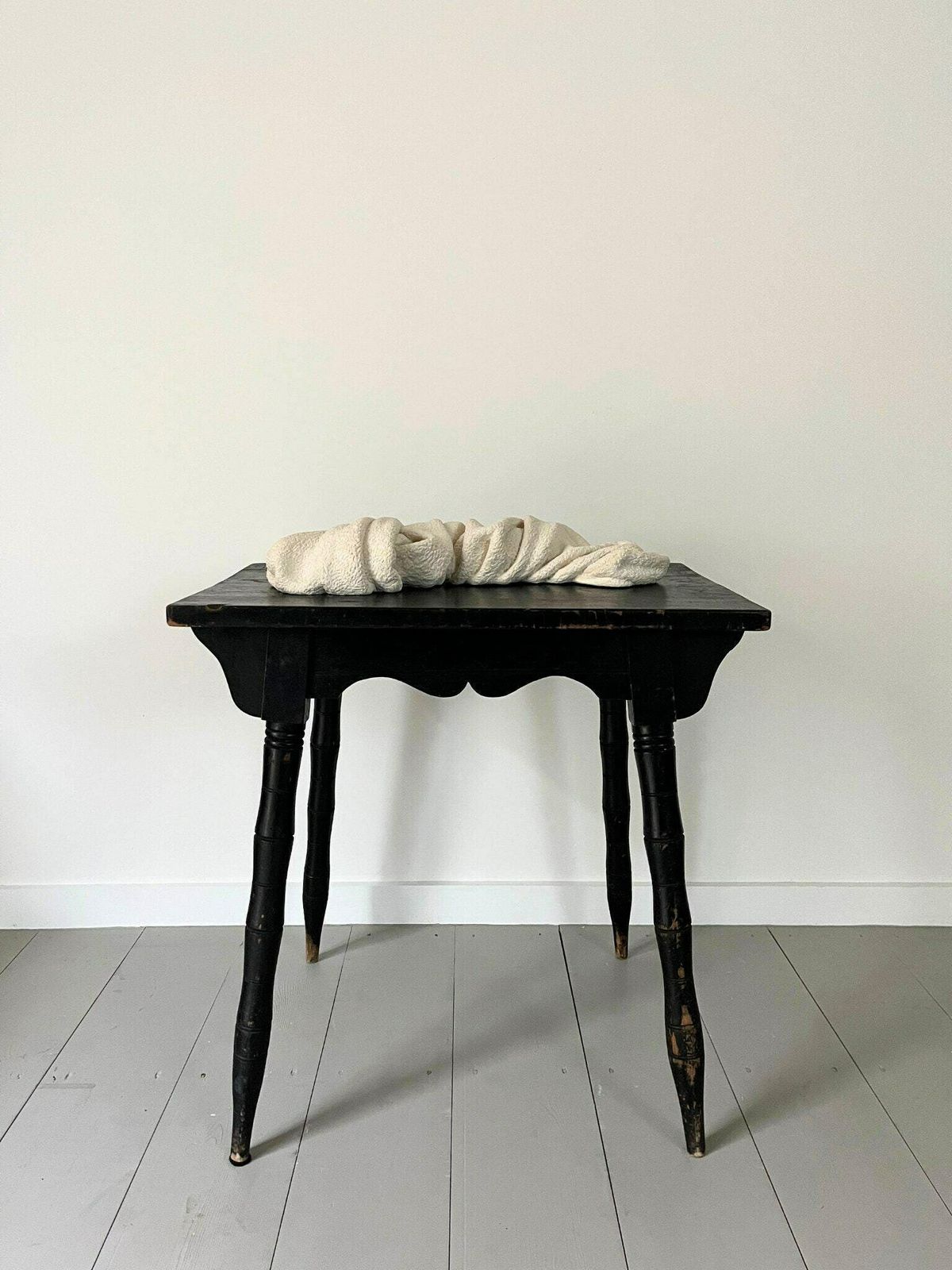 Stone Towel II   21st Century Contemporary Sculpture In Limestone, Unique Hand Carved Artwork