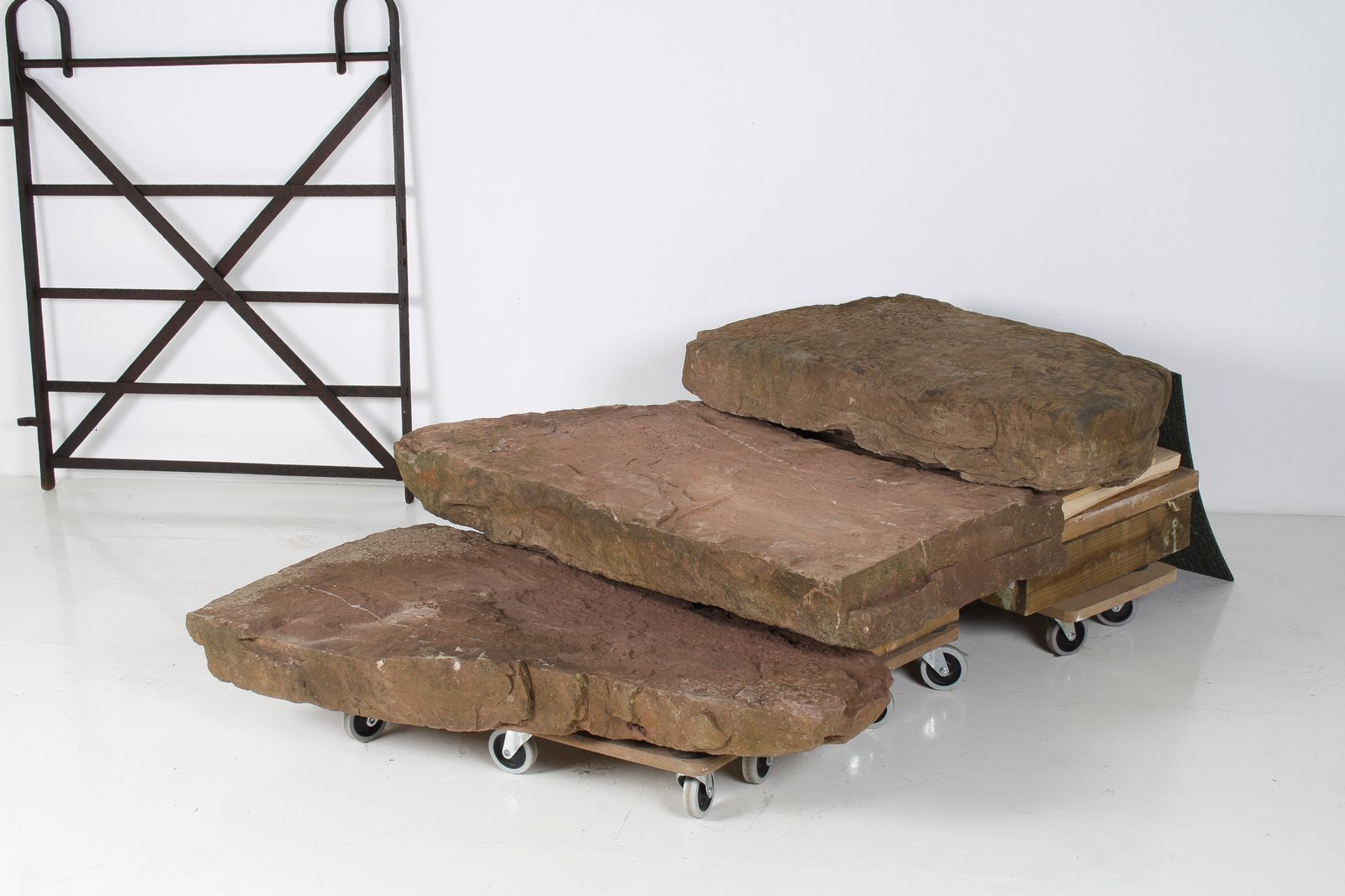 Reclaimed Red Sandstone Garden Steps Monolith Garden Feature Or Stepping Stones photo vintage