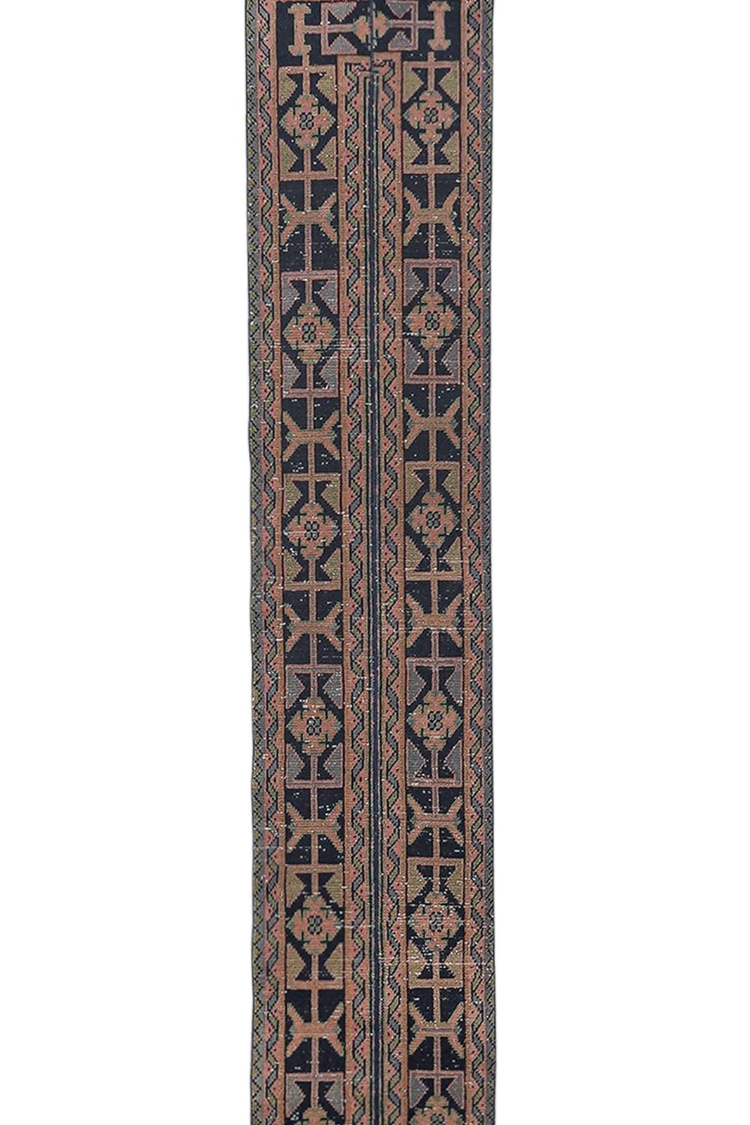 1960s Vintage Turkish Oushak Runner Rug 1'9'' X 21'9'' photo Textiles