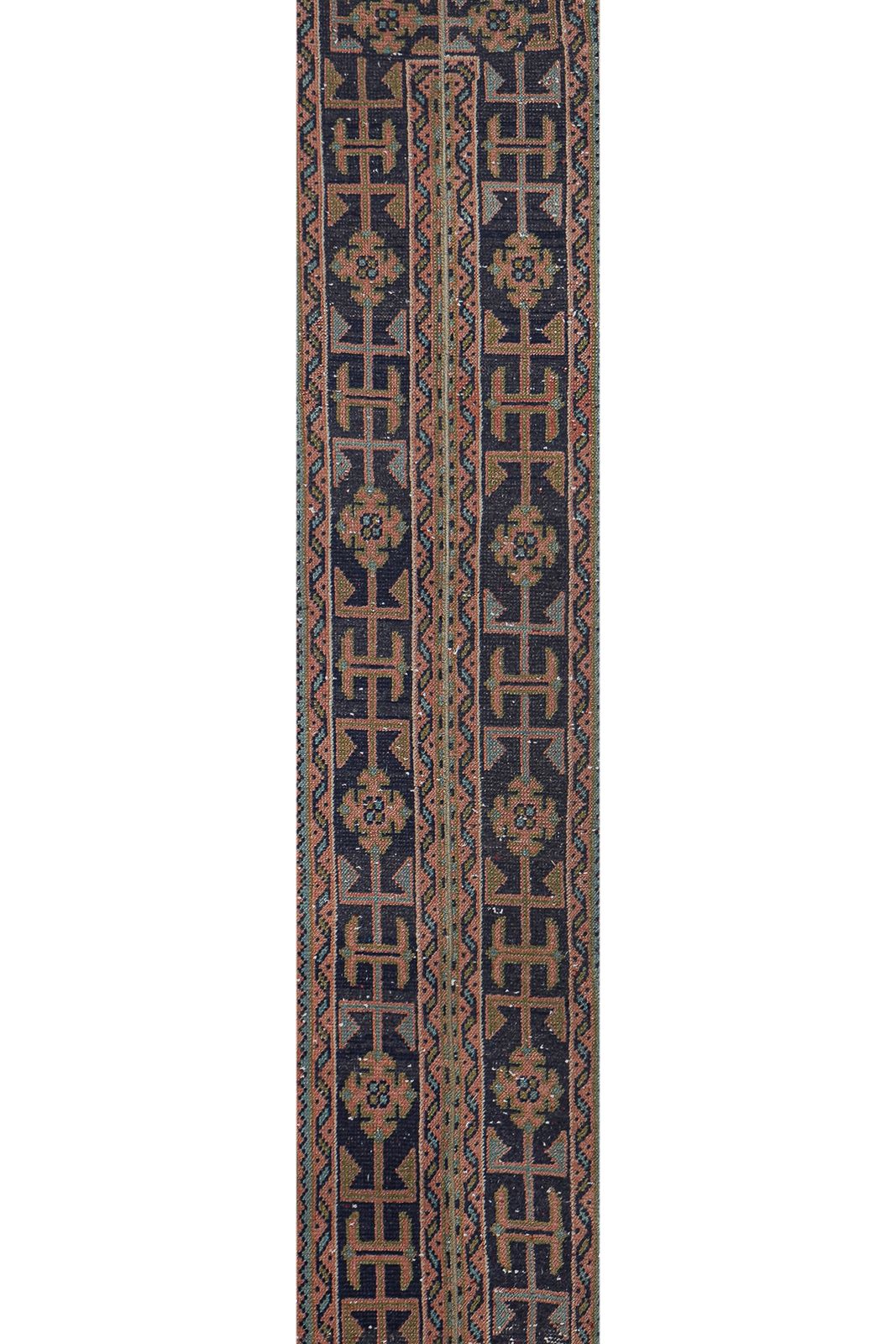 1960s Hand Knotted Anatolian Karapinar Runner   Stair Carpet 1'6'' X 19'8'' photo for sale