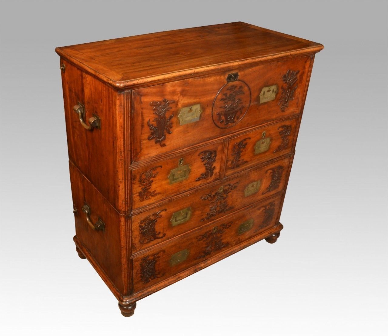 Chinese Camphor Wood Secretaire Campaign Chest photo for sale