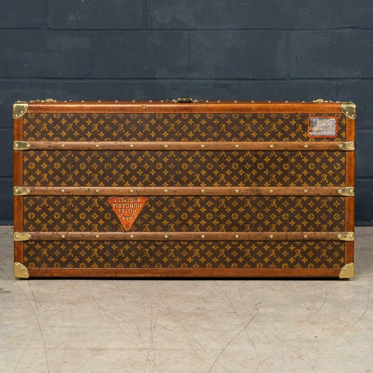photo buy Antique 20th Century Louis Vuitton Trunk In Monogram Canvas, France C.1910