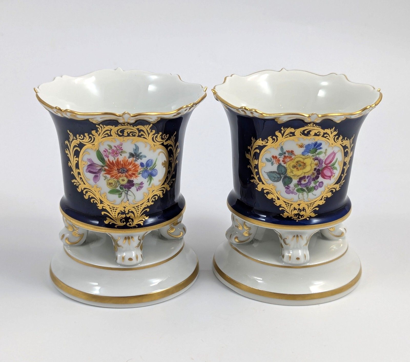 Meissen,Porcelain Cobalt Small Vases, 1930s photo 350.0