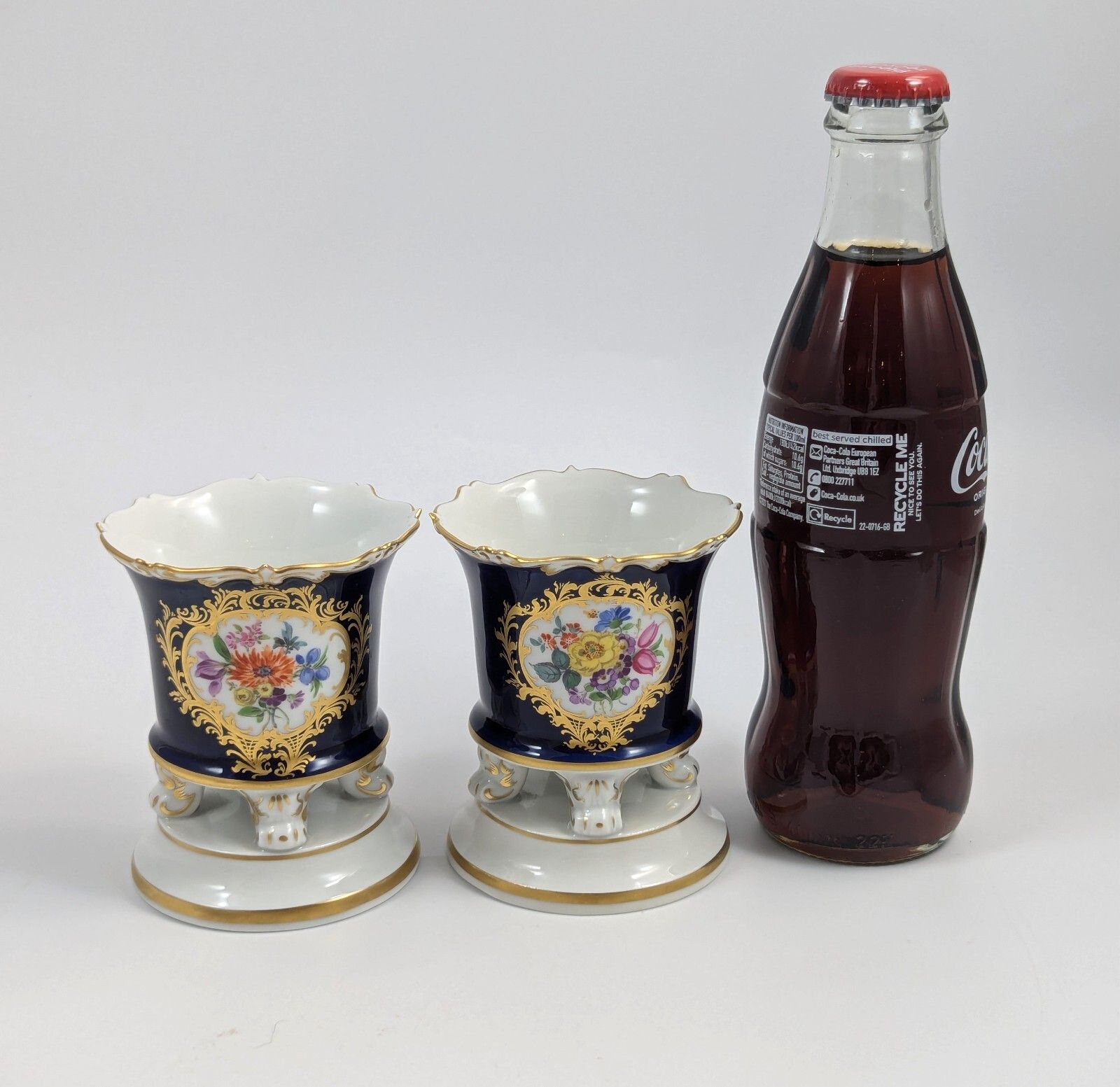 Meissen,Porcelain Cobalt Small Vases, 1930s photo vinterior