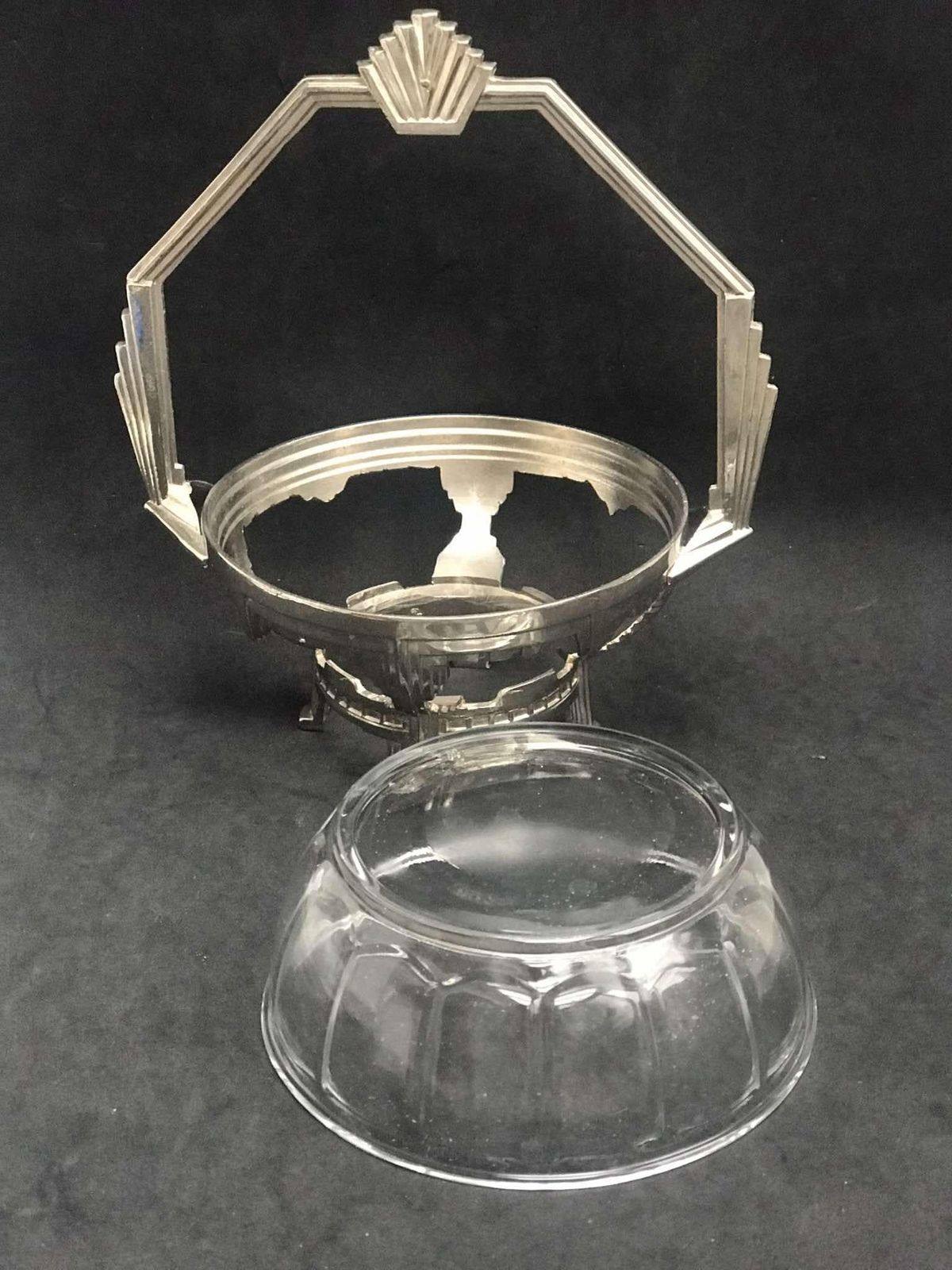 Butter Dish Art Deco Caviar Chromed Metal Breakfast Set Vintage Wedding Gift Dish French Hostess Gift Jam Bowl Sweets Dish Nuts Dish photo vinterior