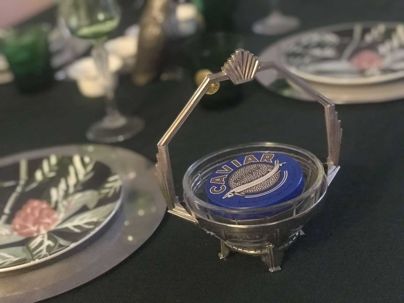 photo for sale Botervloot Art Deco Kaviaar Verchroomd Metaal Ontbijtset Vintage Huwelijkscadeau Jam Schaaltje Snoepschaaltje Nootjesschaaltje