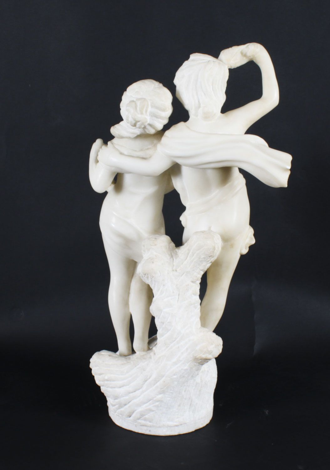 Antique Marble Sculpture Of Two Siblings 20th Century photo furniture