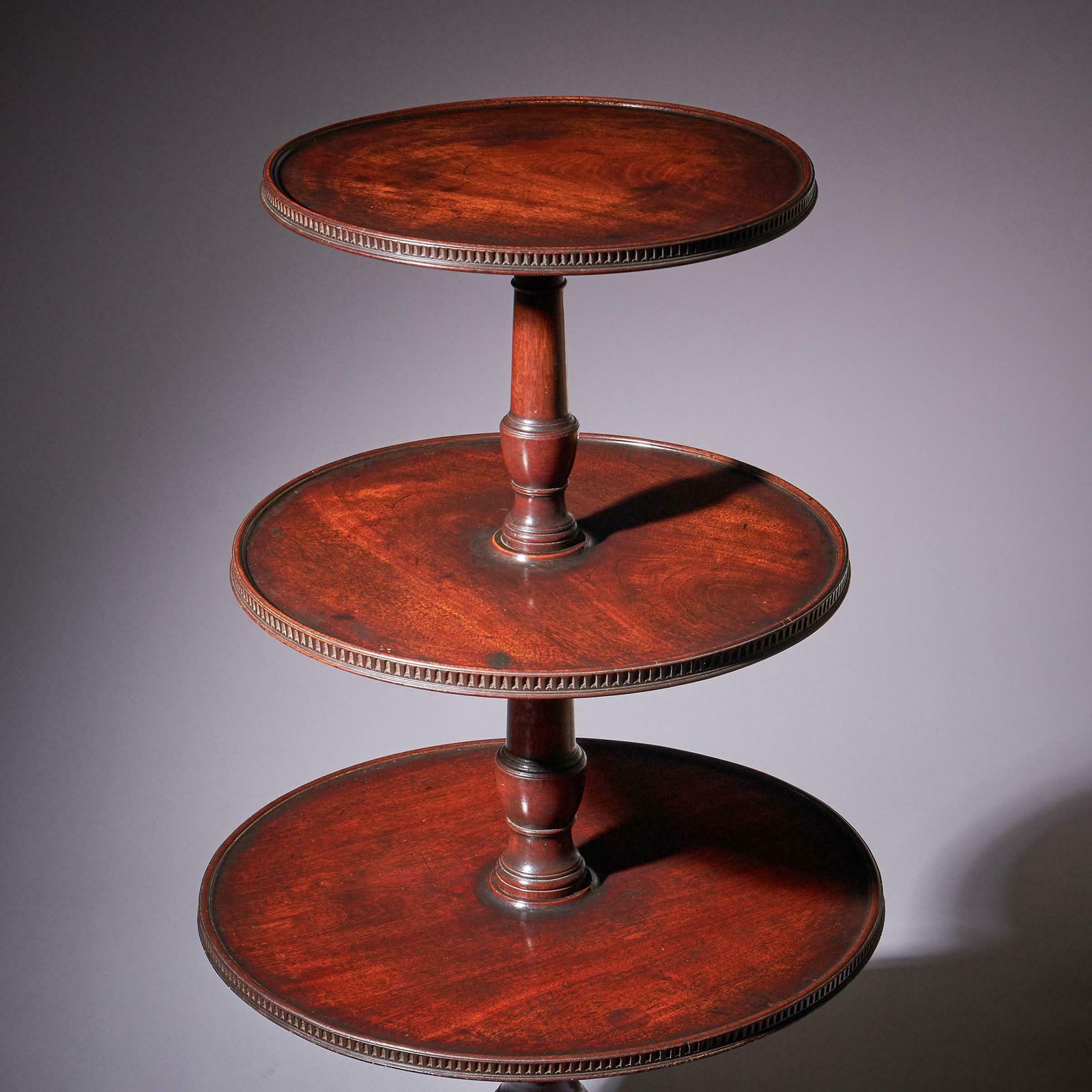 A Fine George III Chippendale Mahogany Dumb Waiter, Circa 1760 England. photo for sale