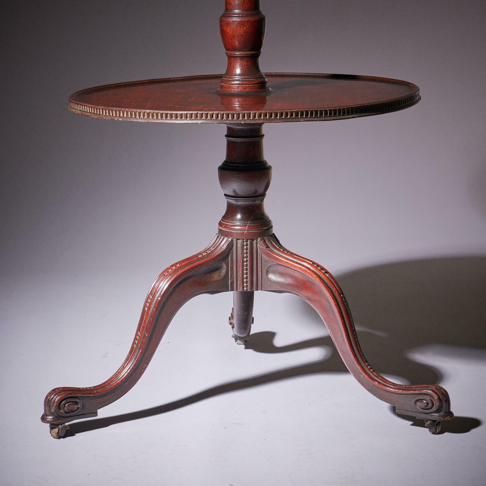 Furniture A Fine George III Chippendale Mahogany Dumb Waiter, Circa 1760 England. photo
