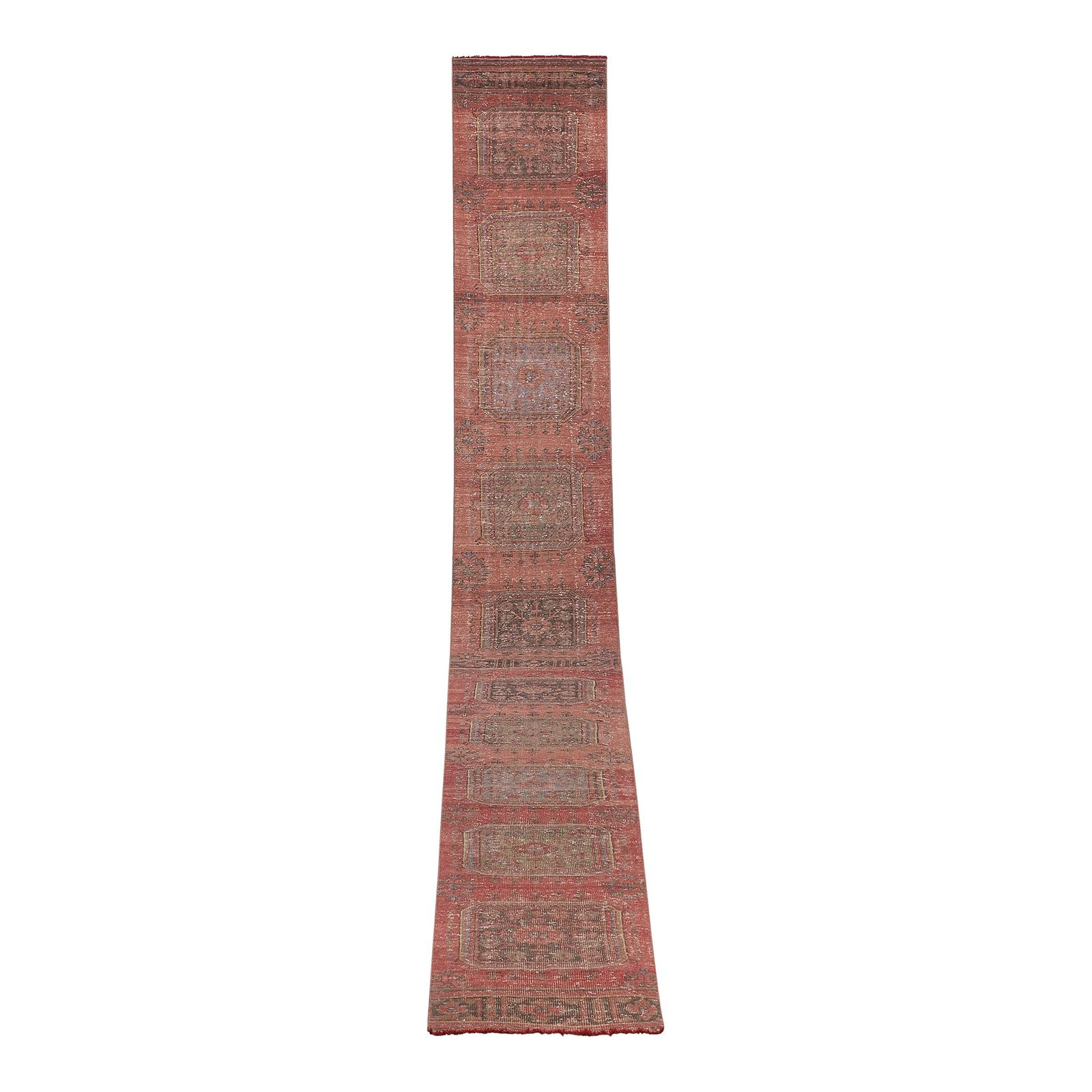 Mid 20th Century Vintage Turkish Stair Runner 2'6'' X 23'7''