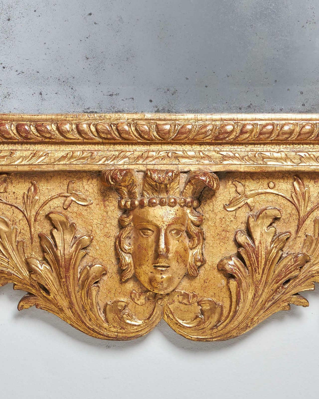 A Rare 18th Century George II Carved Cut Gesso And Giltwood Mirror, Circa 1730 photo vinterior