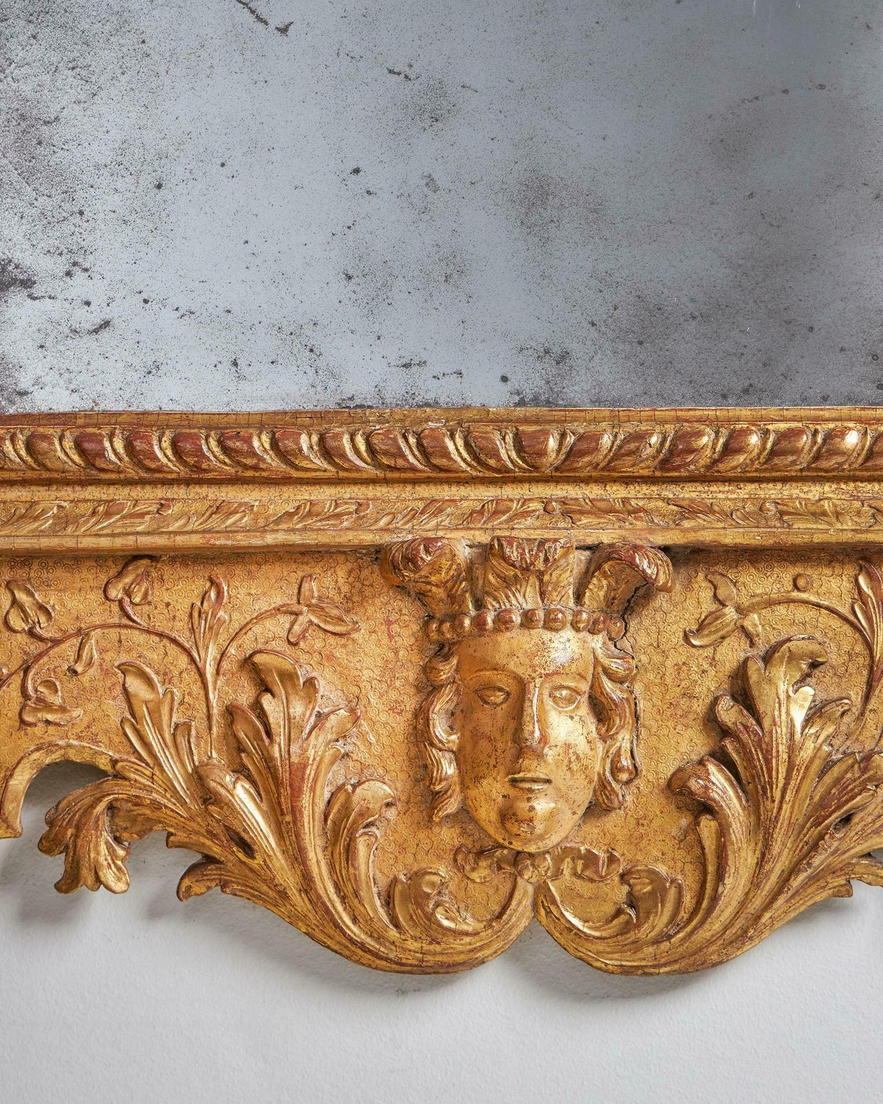 A Rare 18th Century George II Carved Cut Gesso And Giltwood Mirror, Circa 1730 photo buy