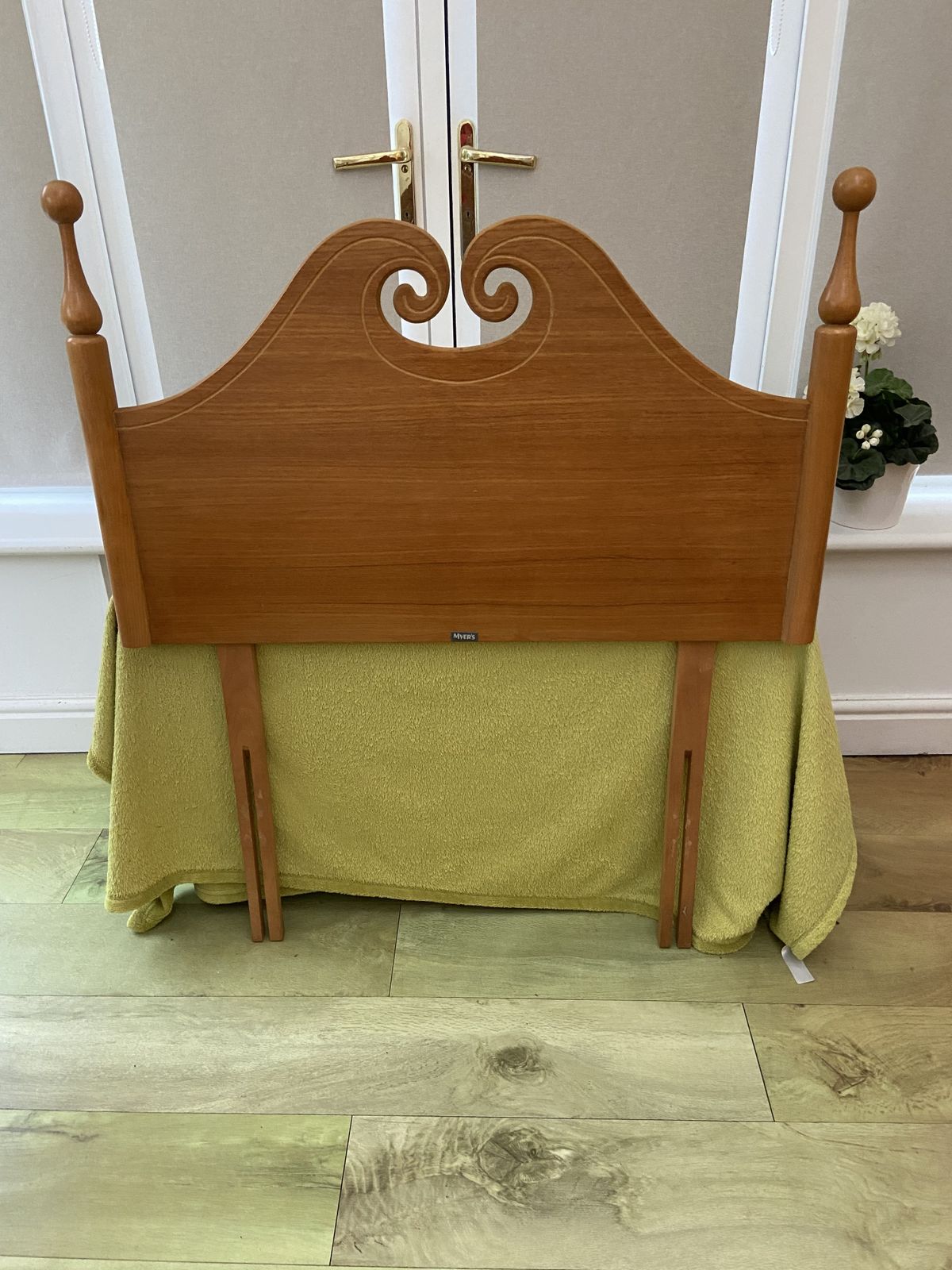 Charming Mid Century Teak Headboard, In Excellent Condition, By Myers. photo for sale