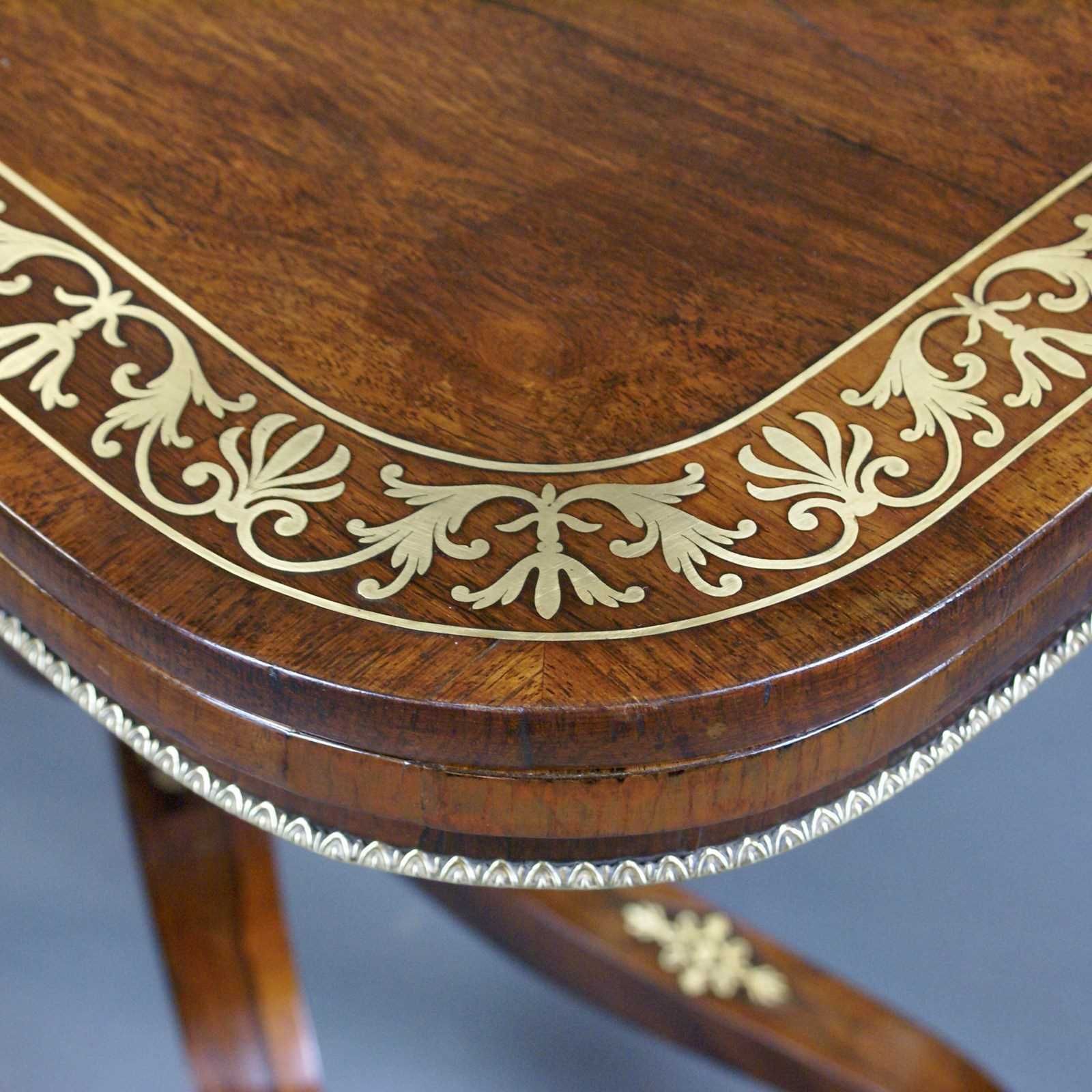 A Fine Pair Regency Rosewood Card Tables Attributed To George Oakley photo for sale